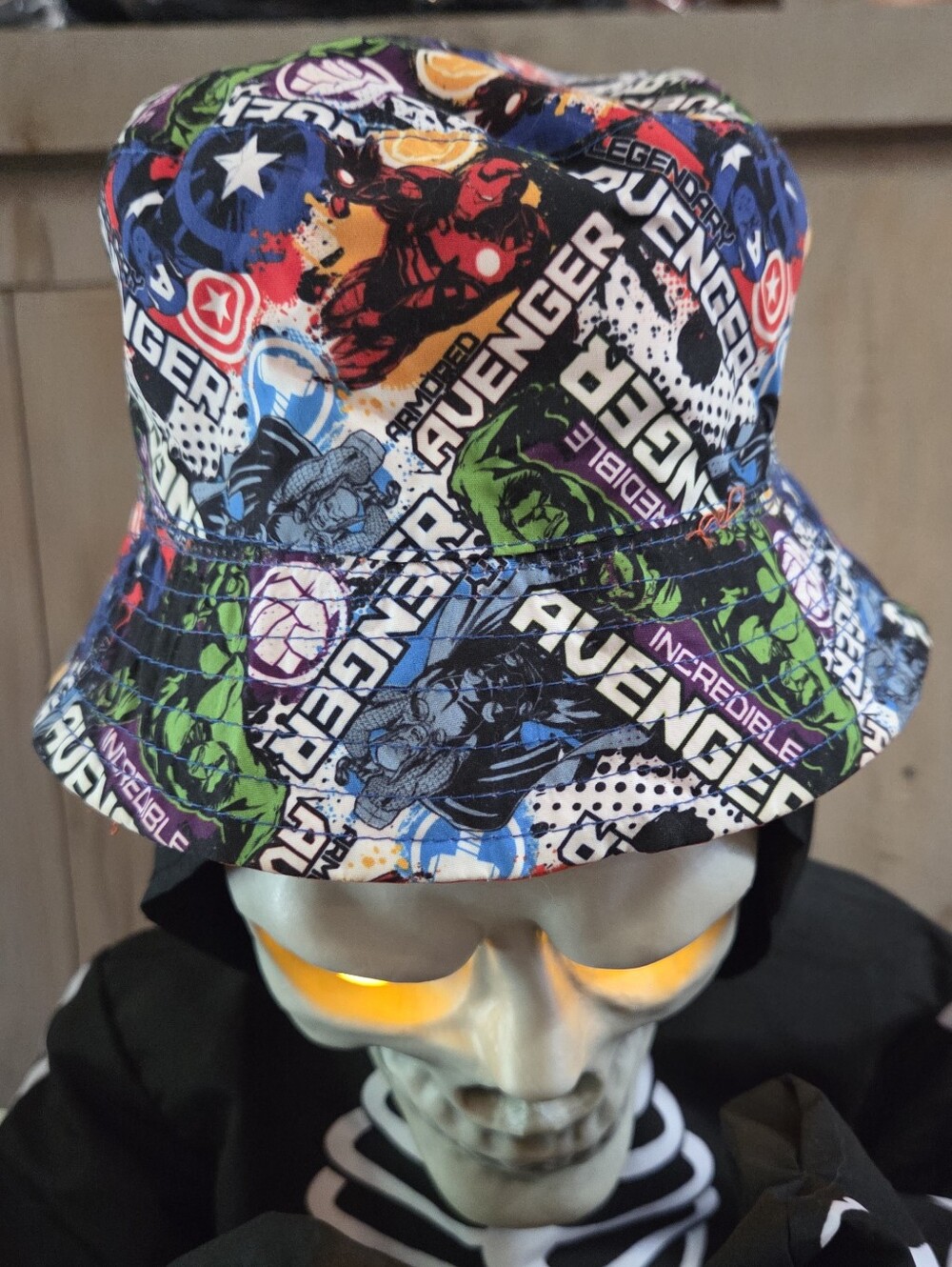 Marvel Avengers All Over Print Superhero Hulk Bucket Hat Toddler Beach Summer 